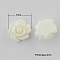 Resin Cabochons, Flower, White, 7x3mm
