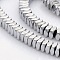 Faceted Square Silver Plated Non-magnetic Synthetic Hematite Beads Strands, 4x2mm, Hole: 1mm, about 106pcs/strand, 15.7 inch