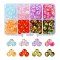 200Pcs 8 Colors Transparent Crackle Acrylic Beads, Round, Mixed Color, 8x7.5mm, Hole: 1.8~2mm, 25pcs/color