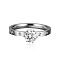 201 Stainless Steel Rhinestone Finger Rings for Women, Stainless Steel Color, US Size 8(18.1mm)
