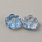 Transparent Glass Beads, with Gold Powder, Flower, Light Sky Blue, 13.5x14x6mm, Hole: 1.2mm