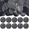 500Pcs PVC Plastic Pendants, Flat Round, Black, 28.5x0.3mm, Hole: 1.4mm