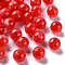 Acrylic Beads, Imitation Gemstone, Round, Red, 12mm, Hole: 2mm