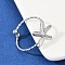 304 Stainless Steel Open Cuff Rings, Starfish, Stainless Steel Color, 14x14mm, US Size 8 1/2(18.5mm)