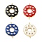 Rack Plating Brass Clear Cubic Zirconia Donut Connector Charms, with Enamel, Real 18K Gold Plated, Long-Lasting Plated, Cadmium Free & Lead Free, Mixed Color, 23x18x3mm, Hole: 1.4mm