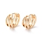 Rack Plating Brass Hoop Earrings, Long-Lasting Plated, Real 18K Gold Plated, 12x11.5x5mm, Pin: 0.8mm