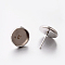 Non-Tarnish 304 Stainless Steel Post Stud Earring Settings, Stainless Steel Color, Tray: 10mm, 12mm, Pin: 0.6mm