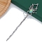 Alloy Hair Sticks, Hair Accessories for Woman Girls, Moonstone Spider Shape, Platinum, 180mm