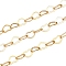 304 Stainless Steel Heart Link Chains, Soldered, Ion Plating(IP), with Spool, Golden, 3.5x5x0.5mm