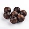 Natural Wood Beads, Lead Free, Dyed, with Carved Pattern, Round, Coffee, 25mm, Hole: 5.5mm