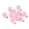 Transparent Acrylic Beads, Two-Tone, Round, Pink, 7.5x7mm, Hole: 1.8mm, about: 1900~2000pcs/500g