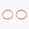 Iron Open Jump Rings, Twisted Round, Diamond Cut Textured, Golden, 18 Gauge, 12x1mm, Inner Diameter: 10mm