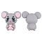 Silicone Beads, DIY Nursing Necklaces Making, Mouse, Gainsboro, 30x30mm