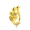Clear Cubic Zirconia Leaf Clip on Nose Ring, Brass Nose Cuff Non Piercing for Women, Golden, 11mm