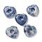 Natural Blue Spot Jasper European Beads, Heart Large Hole Beads, 15x15~15.5x4.5~5mm, Hole: 6mm