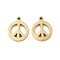 304 Stainless Steel Charms, Peace Sign Charms, Real 14K Gold Plated, 13x10.5x2mm, Hole: 1mm