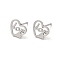 Non-Tarnish 304 Stainless Steel Stud Earrings, Love Heart, Stainless Steel Color, 7.5x9mm