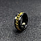 304 Stainless Steel Rotatable Chain Finger Rings for Men, Fidget Spinner Ring for Calming Worry Meditation, Bottle Opener Finger Rings, Stainless Steel Color, Golden, US Size 10(19.8mm)