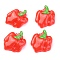Opaque Resin Decoden Cabochons, Imitation Food, Chili, Red, 23x18x7mm