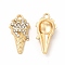 Rack Plating Eco-friendly Alloy Rhinestone Pendants, Ice Cream Cone Charm, Golden, Crystal, 18x9x3.5mm, Hole: 1.6mm