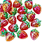 20Pcs Acrylic Beasds, Strawberry, Red, 22.5x17x17mm, Hole: 3.7mm