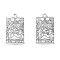 Rack Plating Alloy Pendants, Cadmium Free & Nickel Free & Lead Free, Tarot Charms, Antique Silver, The Lovers VI, 23.5x14.5x1.5mm, Hole: 1.8mm
