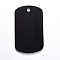 Aluminium Pendants, Pet Tag, Rectangle, Black, 50x29x1mm, Hole: 3.5mm