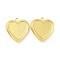 Rack Plating Heart Brass Locket Pendants, Cabochon Settings, Long-Lasting Plated, Lead Free & Nickel Free & Cadmium Free, Long-Lasting Plated, Golden, 25x22.5x4.5mm, Hole: 2mm, Inner Size: 16.5x16.5, Tray: 18.5x17