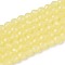 Imitation Jade Glass Beads Strands, Round, Faceted, Champagne Yellow, 4x3.5~4mm, Hole: 0.6~0.8mm, about 94~99pcs/strand, 13.78~14.57''(35~37cm)