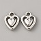 Acrylic Pendants, Heart Charm, Platinum, 15x12x2.5mm, Hole: 2mm