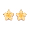 Rack Plating Alloy Enamel Pendants, Cadmium Free & Nickel Free & Lead Free, Light Gold, Flower Charm, Light Khaki, 27.5x25x3.5mm, Hole: 2mm