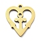 Ion Plating(IP) 316L Surgical Stainless Steel Pendants, Nickel Free, Laser Cut, Heart Charms, Real 18K Gold Plated, 16x14x1mm, Hole: 1.4mm