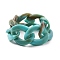 Acrylic Curb Chains Finger Rings, Dark Turquoise, Inner Diameter: 17mm