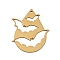 Halloween 201 Stainless Steel Pendants, Golden, Teardrop, Bat, 26.5x22x1mm, Hole: 1.2mm