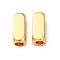 Brass Beads, Cuboid, Rack Plating, Long-Lasting Plated, Cadmium Free & Lead Free, Real 24K Gold Plated, 6x2.5x2.5mm, Hole: 1.4mm