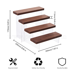 4-ярусный деревянный акриловый органайзер&nbsp;ODIS-WH0070-13A