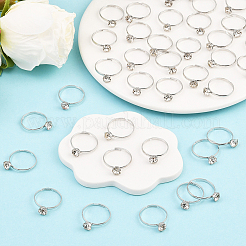40 шт. регулируемые кольца из сплава со стразами для женщин&nbsp;RJEW-SP0001-02P