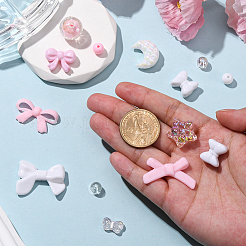 350шт 15 стиля непрозрачные и прозрачные акриловые бусины&nbsp;MACR-SC0002-27