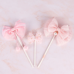 3 шт. 3 стиля бантов из ткани для украшения торта&nbsp;AJEW-SP0003-41