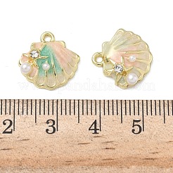 Подвески из сплава эмали и пластика с жемчугом и хрустальными стразами&nbsp;ENAM-G232-03G