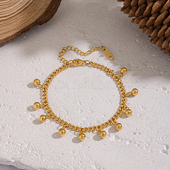 Минималистичные браслеты из круглых бусин и подвесок из нержавеющей стали 304&nbsp;KO3660