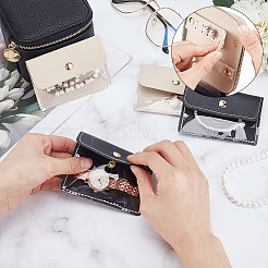 Портативные коробки для хранения ювелирных изделий из искусственной кожи на молнии с 4 вставным мешком&nbsp;CON-WH0202-001A