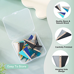 10шт 5 цвета подвески из смолы и дерева&nbsp;RESI-TA0004-52