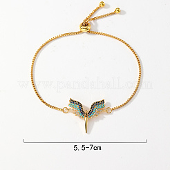 Браслеты-слайдеры с подвесками в виде крыльев богини из латуни с кубическим цирконием для женщин&nbsp;FS4700