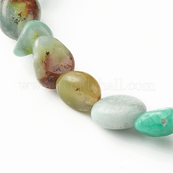 Натуральный хризопраз самородки бусины браслет для мужчин женщин BJEW-JB06667