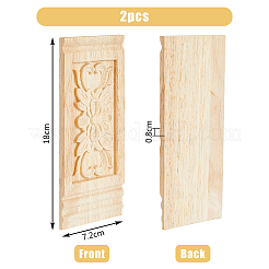 Резная накладка из каучукового дерева&nbsp;AJEW-WH0165-91