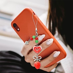 2 шт. ремни для мобильного телефона с акриловым сердцем&nbsp;HJEW-YW00323