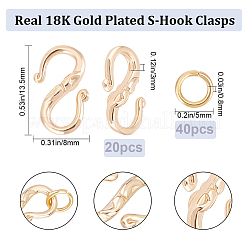 20 шт. латунные S-образные застежки&nbsp;FIND-BBC0002-80