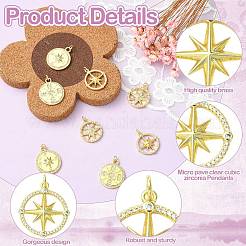8 шт. 4 стиля латунные подвески с микропаве и кубическим цирконием&nbsp;KK-CJ0003-81