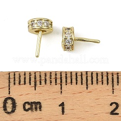 Латунные микропейв прозрачные кубические циркониевые шпильки&nbsp;LS-KK-C107-12G